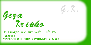 geza kripko business card